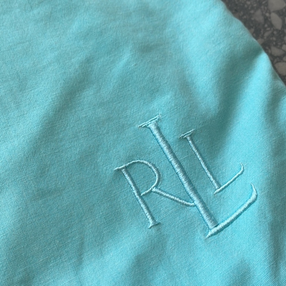 Ralph Lauren Aqua Blue Decorative Accent Pillow Cover